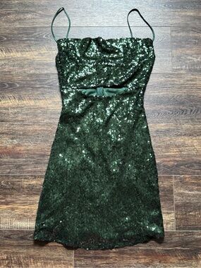 altar'd state green sequin dress Altar'd State Dress Black Green Sequins Mini NEW Square Neckline Holiday Size XS
